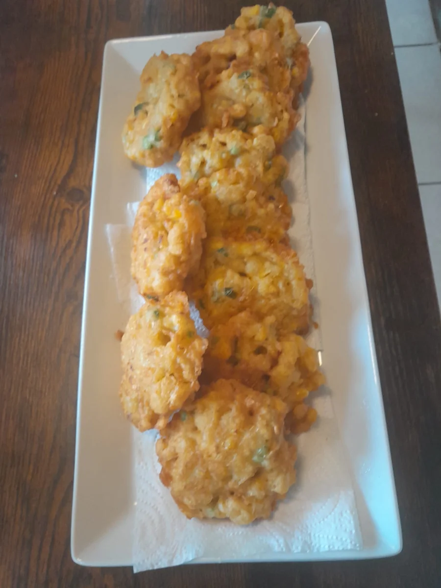 Golden sweetcorn fritters from Elis’s kitchen
