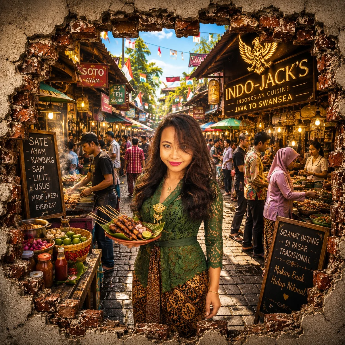 Market-inspired Indo-Jacks portrait artwork